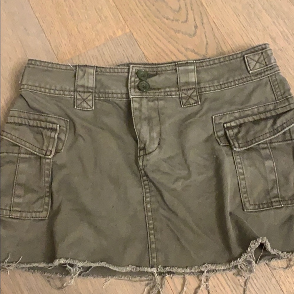 Green mini skirt